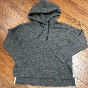 J.Crew Dark Heather Charcoal Hoodie Sweatshirt Slightly Cropped - Size S